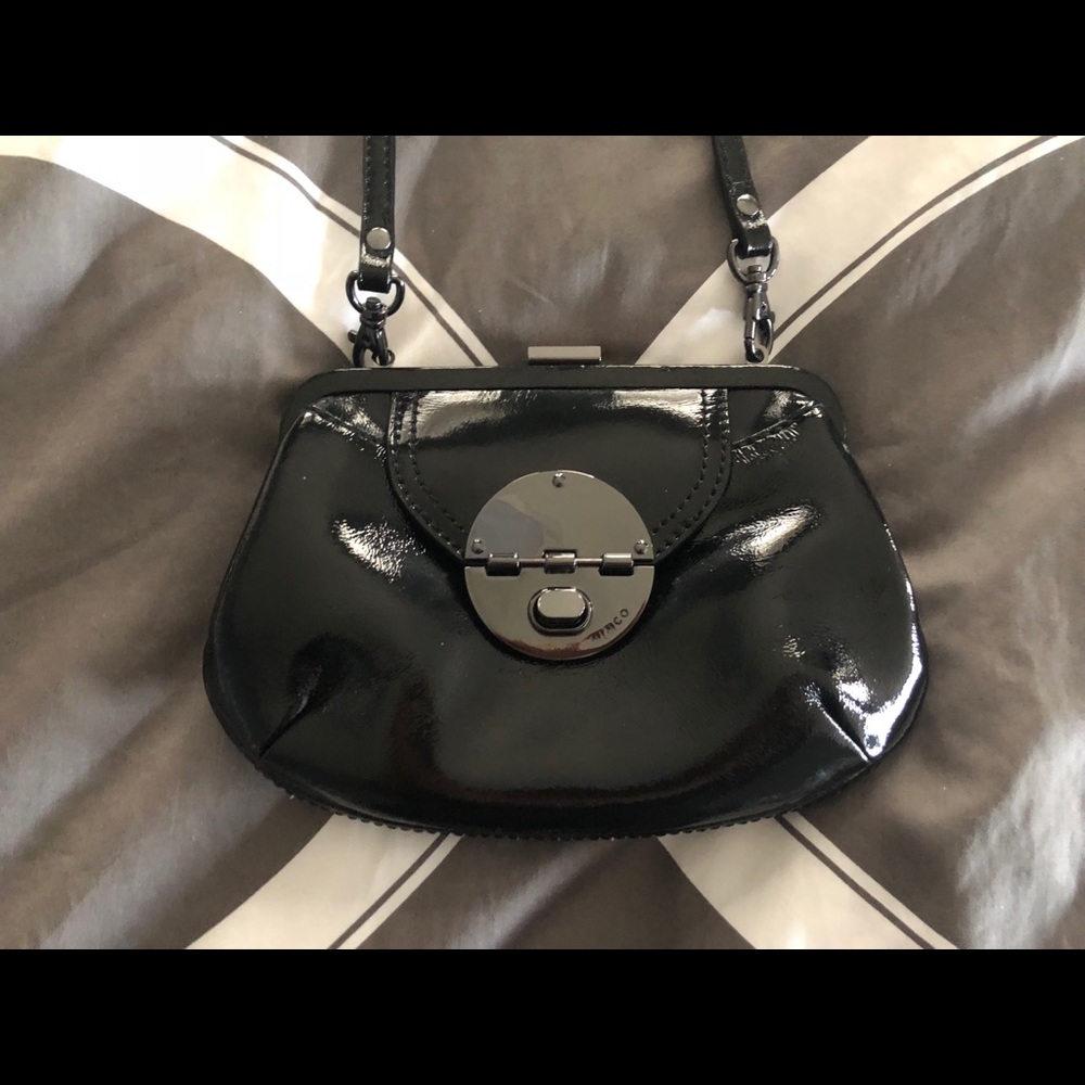Mimco patent leather cross body purse